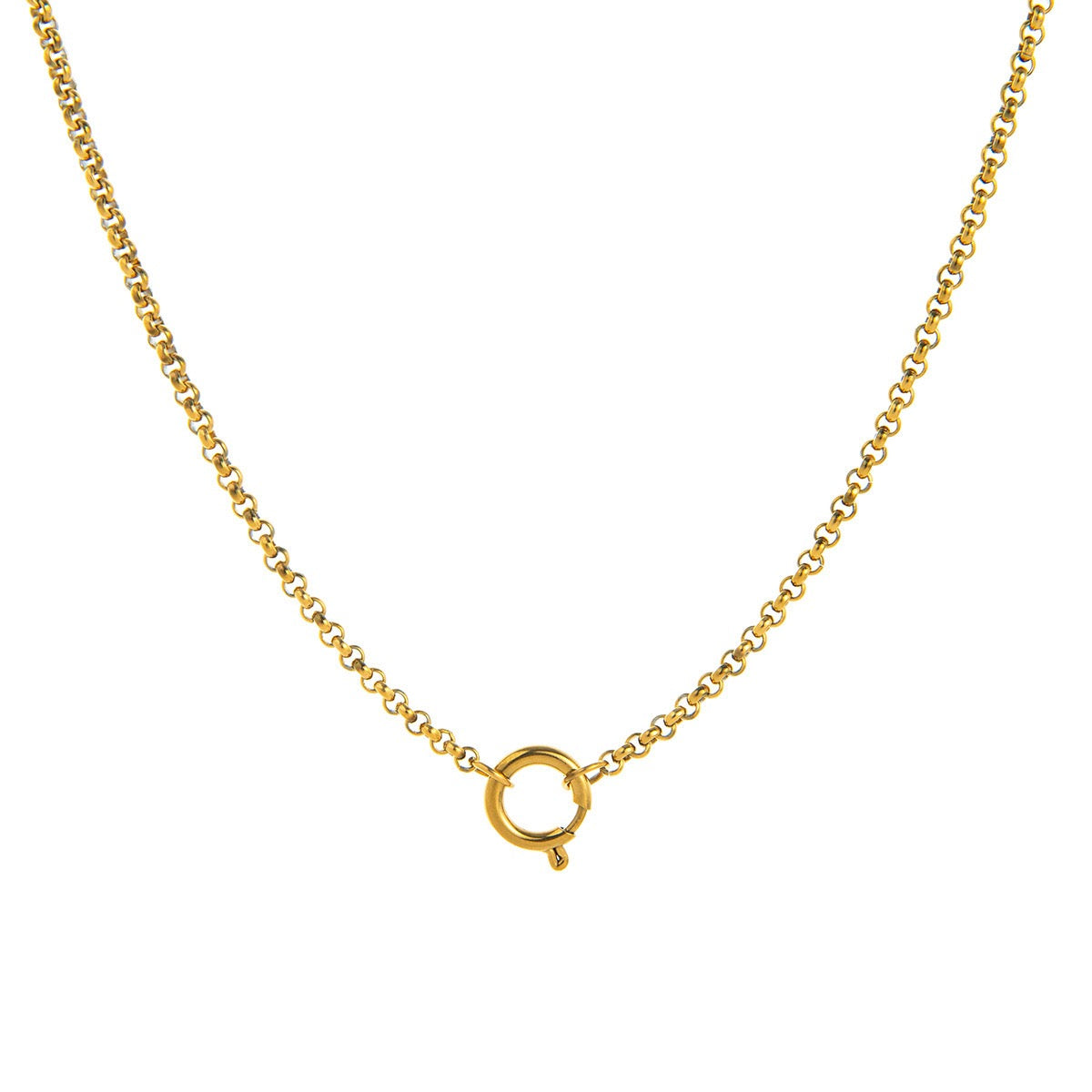Fine gold-tone Animal Forest necklace chain with a round center connector.
