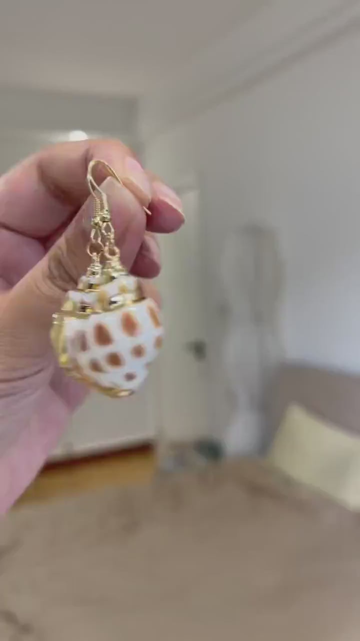 Natural Seashell Drop Earrings — product video