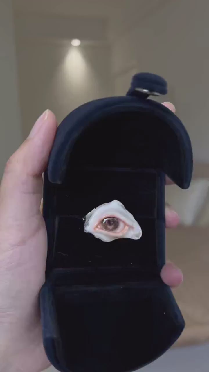 Ready to Ship Brown Pupil Oyster Eye Ring — product video