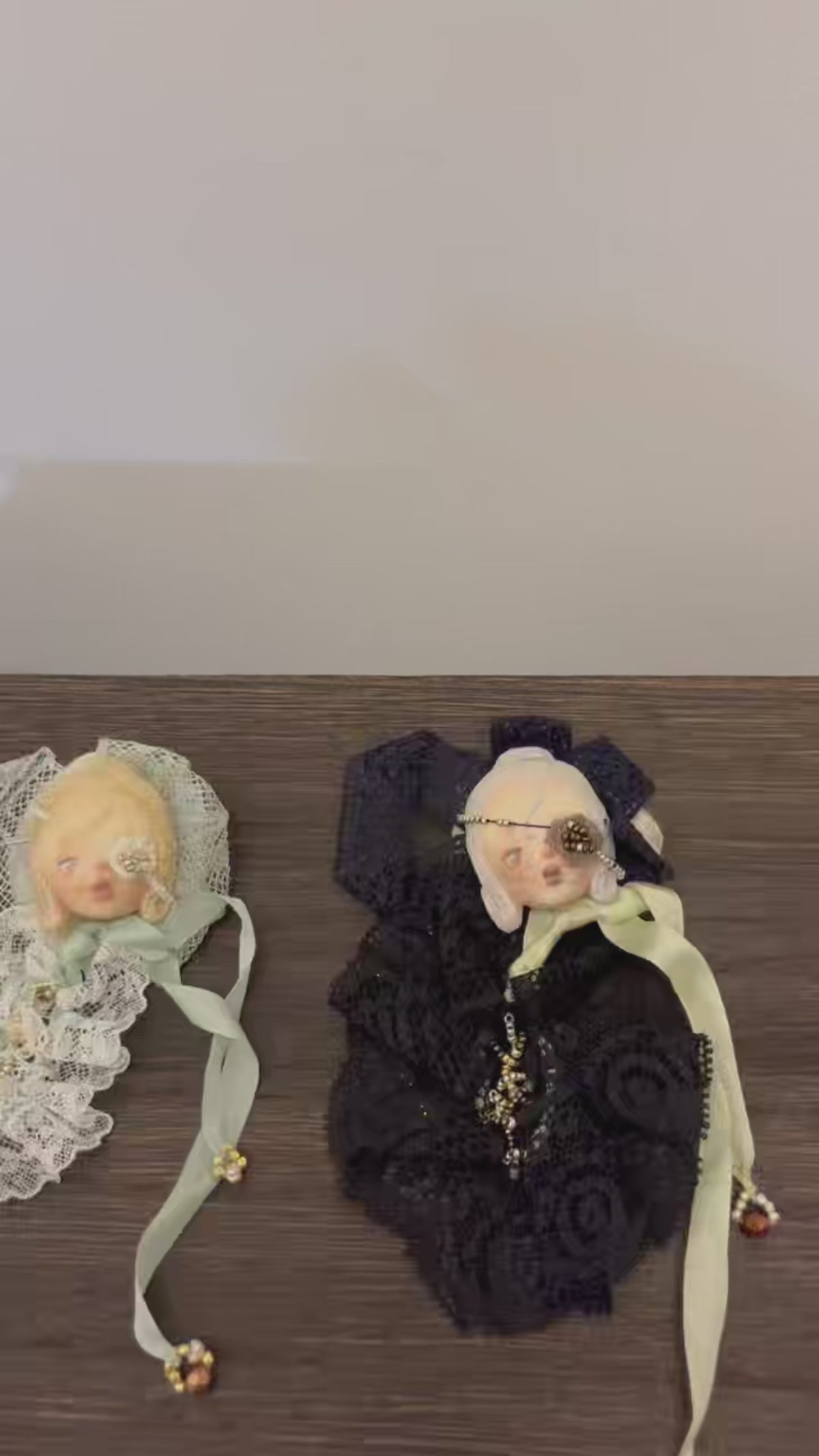 Masked Doll Lace Brooch